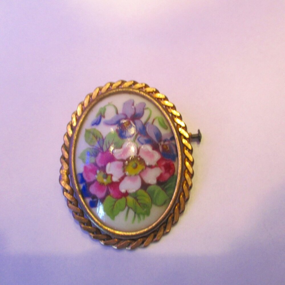 Limoges France Antique Victorian Brooch